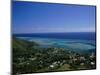 Aerial View of Moorea Showing Village and Reefs-Barry Winiker-Mounted Photographic Print