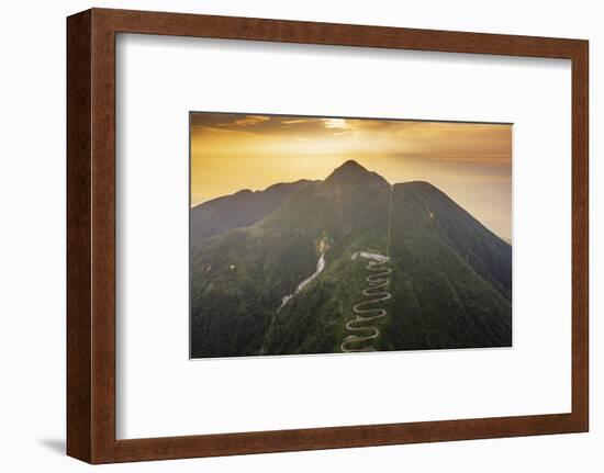 Aerial view of mountain road on Mount Iwaki, Aomori prefecture, Tohoku, Honshu, Japan-Christian Kober-Framed Photographic Print