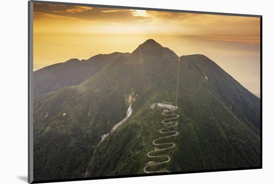 Aerial view of mountain road on Mount Iwaki, Aomori prefecture, Tohoku, Honshu, Japan-Christian Kober-Mounted Photographic Print