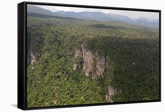 Aerial View of Mountainous Rainforest in Guyana, South America-Mick Baines & Maren Reichelt-Framed Stretched Canvas