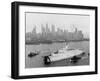 Aerial View of MS Stockholm Entering Harbor After Crash with SS Andrea Doria Against Skyline-Howard Sochurek-Framed Photographic Print