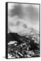 Aerial View of Mt. Lassen - Lassen National Park, CA-Lantern Press-Framed Stretched Canvas