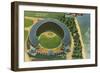 Aerial View of Municipal Stadium - Cleveland, OH-Lantern Press-Framed Art Print