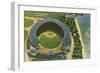 Aerial View of Municipal Stadium - Cleveland, OH-Lantern Press-Framed Art Print