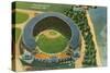Aerial View of Municipal Stadium - Cleveland, OH-Lantern Press-Stretched Canvas
