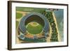 Aerial View of Municipal Stadium - Cleveland, OH-Lantern Press-Framed Art Print