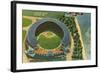 Aerial View of Municipal Stadium - Cleveland, OH-Lantern Press-Framed Art Print