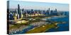 Aerial view of Museum Campus and skyline, Chicago, Cook County, Illinois, USA-null-Stretched Canvas