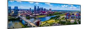 Aerial view of Nashville City and Cumberland River, Davidson County, Tennessee, USA-null-Mounted Photographic Print