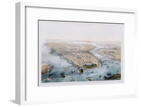 Aerial View of New York and Brooklyn-null-Framed Giclee Print