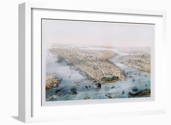 Aerial View of New York and Brooklyn-null-Framed Giclee Print