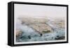 Aerial View of New York and Brooklyn-null-Framed Stretched Canvas