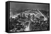 Aerial View of New York City, at Night-null-Framed Stretched Canvas