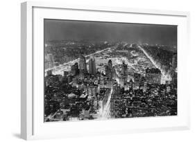 Aerial View of New York City, at Night-null-Framed Photographic Print