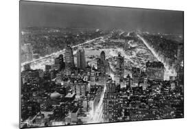 Aerial View of New York City, at Night-null-Mounted Photographic Print