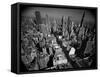 Aerial View of New York City Looking Uptown-Andreas Feininger-Framed Stretched Canvas