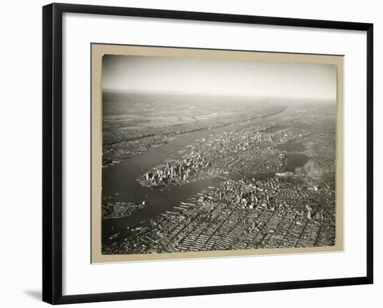 Aerial View of New York in the 1950s United States of America-null-Framed Giclee Print