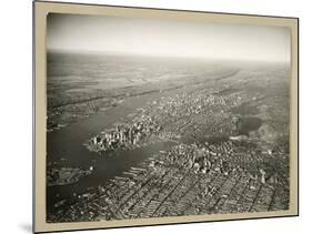 Aerial View of New York in the 1950s United States of America-null-Mounted Giclee Print