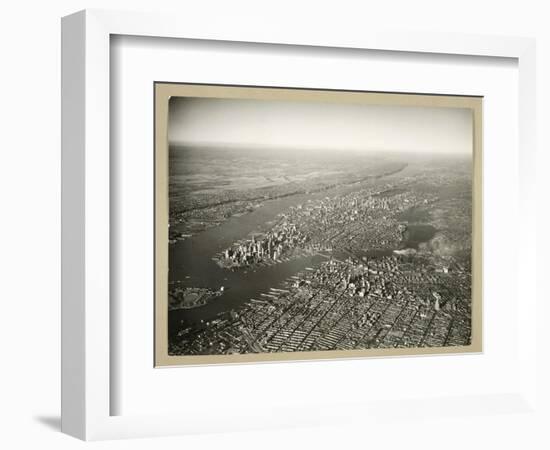 Aerial View of New York in the 1950s United States of America-null-Framed Giclee Print