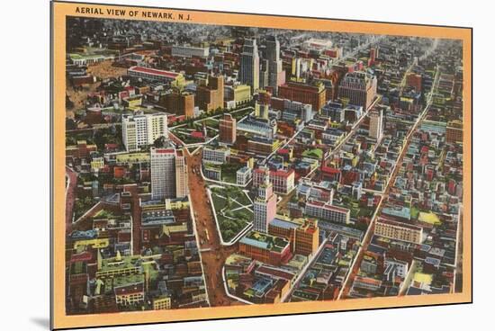 Aerial View of Newark, New Jersey-null-Mounted Premium Giclee Print