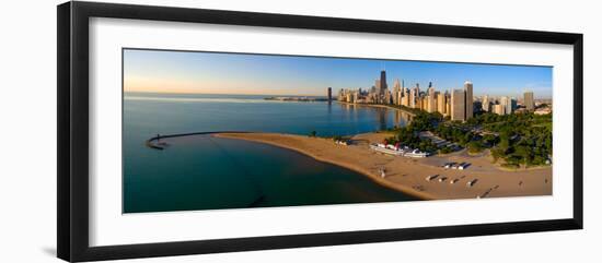 Aerial view of North Avenue Beach, Chicago, Cook County, Illinois, USA-null-Framed Photographic Print