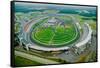 Aerial view of North Carolina Speedway in Charlotte, NC-null-Framed Stretched Canvas