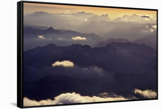 Aerial View of North Cascade Mountain Range-Steve Terrill-Framed Stretched Canvas