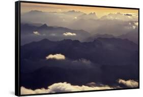 Aerial View of North Cascade Mountain Range-Steve Terrill-Framed Stretched Canvas