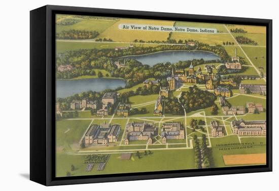 Aerial View of Notre Dame University, Indiana-null-Framed Stretched Canvas