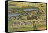 Aerial View of Notre Dame University, Indiana-null-Framed Stretched Canvas