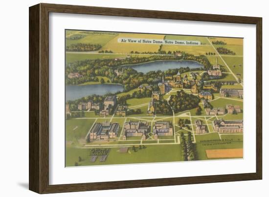 Aerial View of Notre Dame University, Indiana-null-Framed Art Print