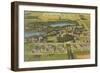 Aerial View of Notre Dame University, Indiana-null-Framed Art Print