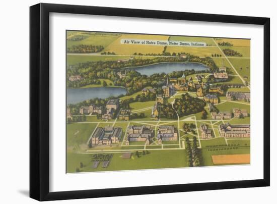 Aerial View of Notre Dame University, Indiana-null-Framed Art Print