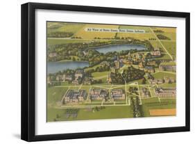 Aerial View of Notre Dame University, Indiana-null-Framed Art Print