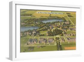 Aerial View of Notre Dame University, Indiana-null-Framed Art Print