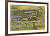 Aerial View of Notre Dame University, Indiana-null-Framed Premium Giclee Print