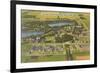 Aerial View of Notre Dame University, Indiana-null-Framed Premium Giclee Print