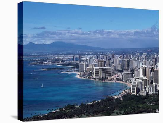 Aerial View of Oahu, Honolulu, HI-Barry Winiker-Stretched Canvas