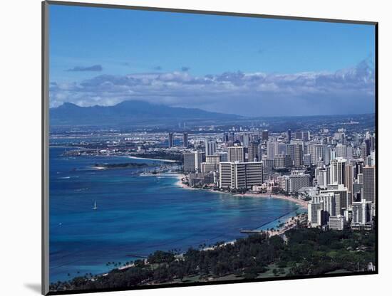 Aerial View of Oahu, Honolulu, HI-Barry Winiker-Mounted Photographic Print