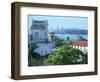 Aerial View of Ocean and Building, Havana, Cuba-Peter Adams-Framed Photographic Print