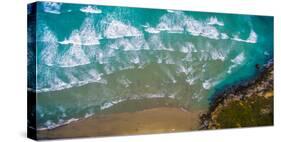 Aerial view of ocean waves on beach, Big Sur, California, USA-null-Stretched Canvas