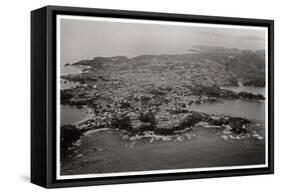 Aerial View of Oginohama, Japan, from a Zeppelin, 1929-null-Framed Stretched Canvas