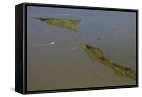 Aerial View of Oiled Bird Nesting Colonies in Barataria Bay Area of the Mississippi River Delta-Gerrit Vyn-Framed Stretched Canvas