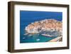 Aerial view of Old Port and Dubrovnik Old town, UNESCO World Heritage Site, Dubrovnik, Dalmatian Co-Neale Clark-Framed Photographic Print