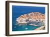 Aerial view of Old Port and Dubrovnik Old town, UNESCO World Heritage Site, Dubrovnik, Dalmatian Co-Neale Clark-Framed Photographic Print