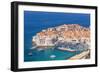 Aerial view of Old Port and Dubrovnik Old town, UNESCO World Heritage Site, Dubrovnik, Dalmatian Co-Neale Clark-Framed Photographic Print