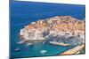 Aerial view of Old Port and Dubrovnik Old town, UNESCO World Heritage Site, Dubrovnik, Dalmatian Co-Neale Clark-Mounted Photographic Print