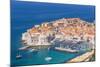 Aerial view of Old Port and Dubrovnik Old town, UNESCO World Heritage Site, Dubrovnik, Dalmatian Co-Neale Clark-Mounted Photographic Print