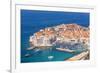 Aerial view of Old Port and Dubrovnik Old town, UNESCO World Heritage Site, Dubrovnik, Dalmatian Co-Neale Clark-Framed Photographic Print