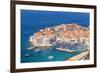 Aerial view of Old Port and Dubrovnik Old town, UNESCO World Heritage Site, Dubrovnik, Dalmatian Co-Neale Clark-Framed Photographic Print